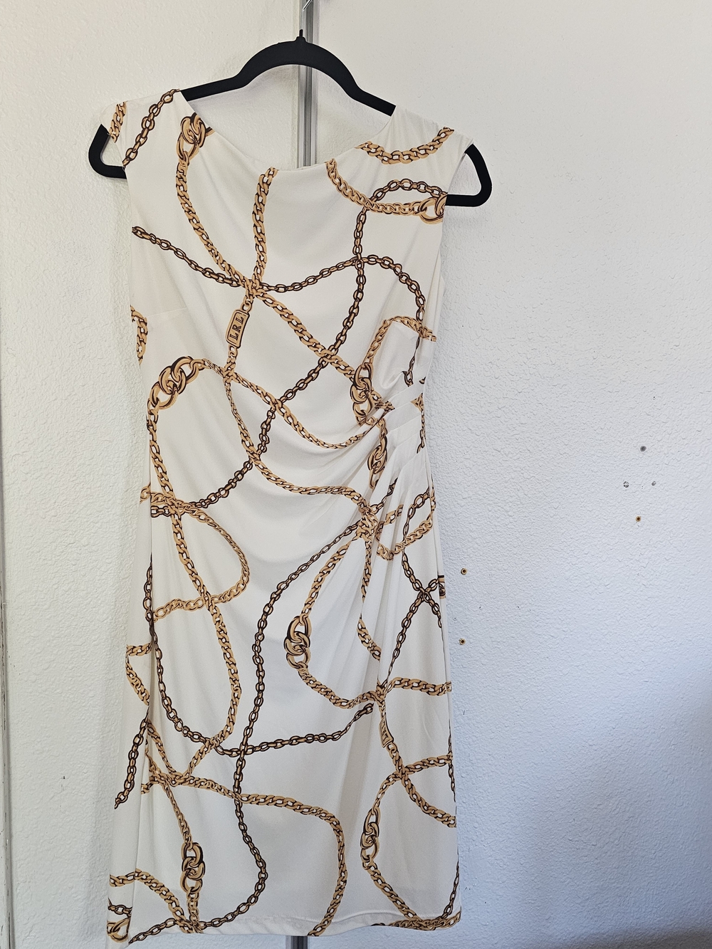 Ralph Lauren Cream Dress with Gold Chain Print